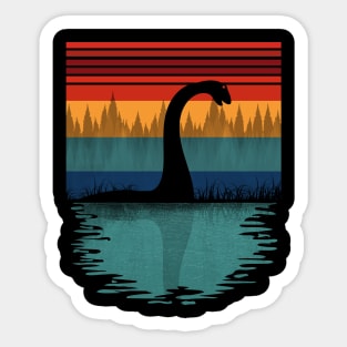 Loch Ness Monster Retro Sticker